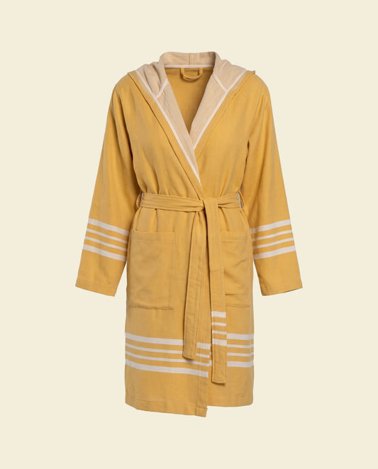 hamam badjas Sun mustard yellow - op kleur