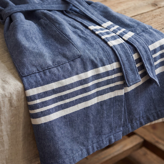 hamam badjas Sun navy - detail