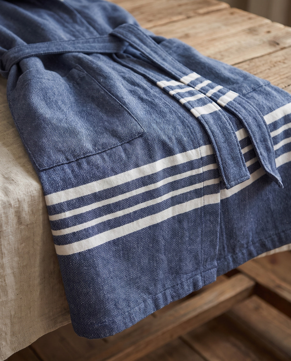 hamam badjas Sun navy - detail