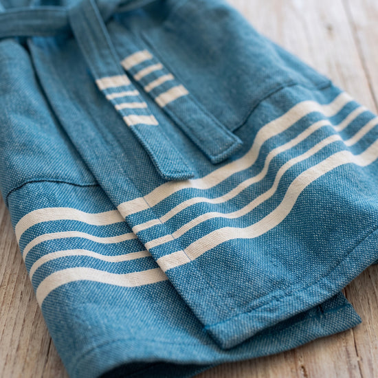 hamam badjas Sun petrol blue - detail