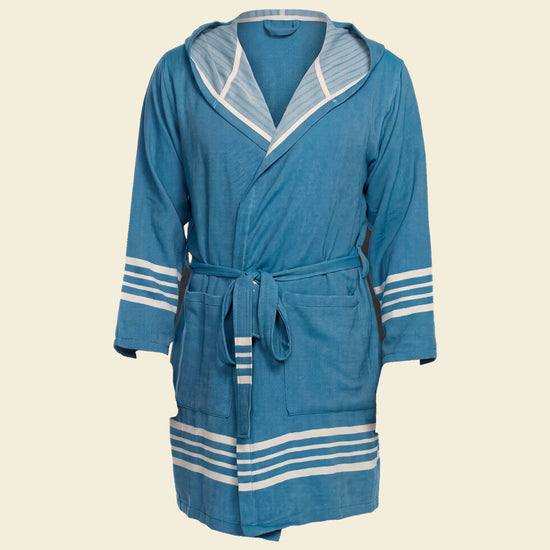 hamam badjas Sun petrol blue - op kleur