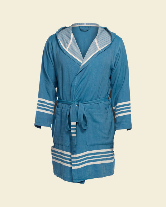 hamam badjas Sun petrol blue - op kleur