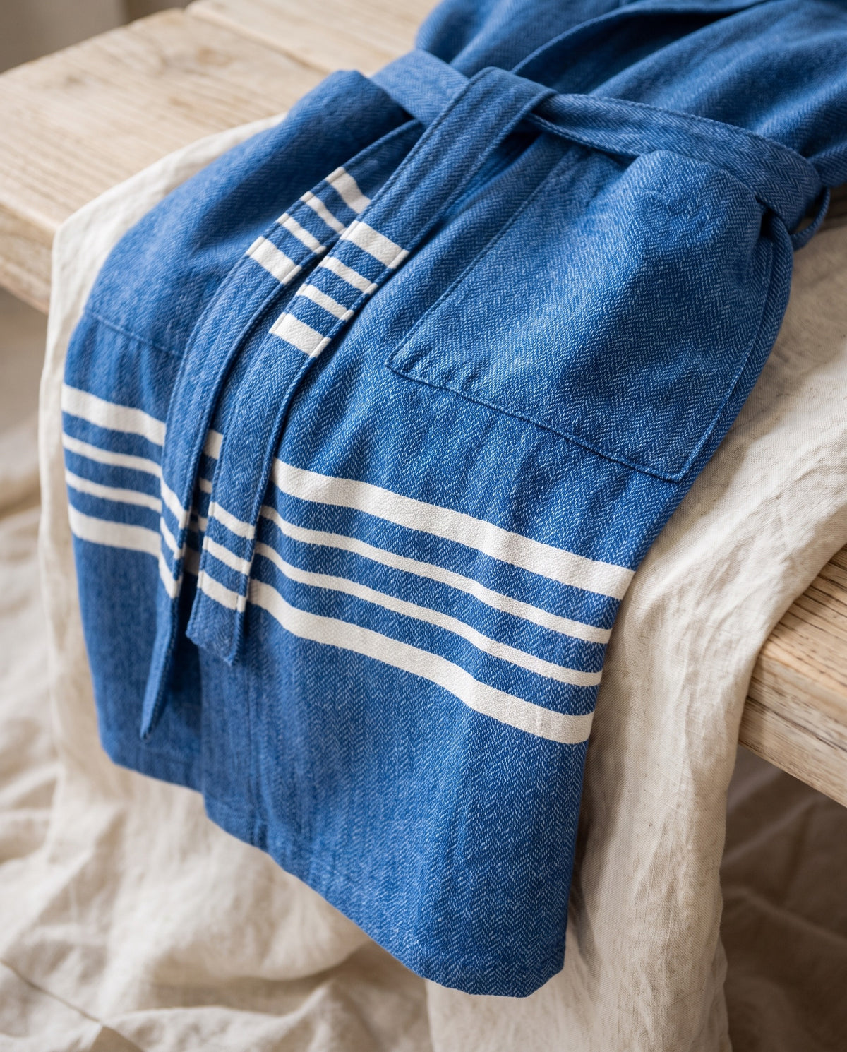 hamam badjas Sun royal blue - detail