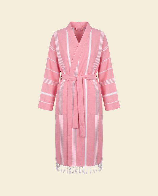 hamam badjas zuurstokroze - op kleur