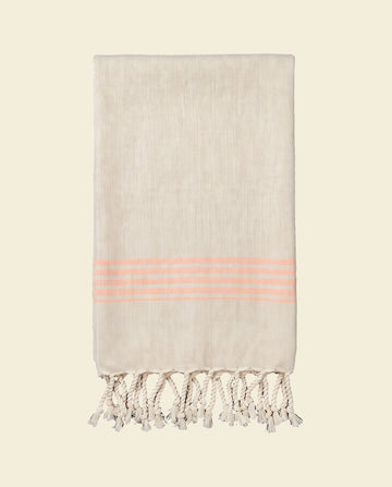hamam gastendoek linnen donkerperzik