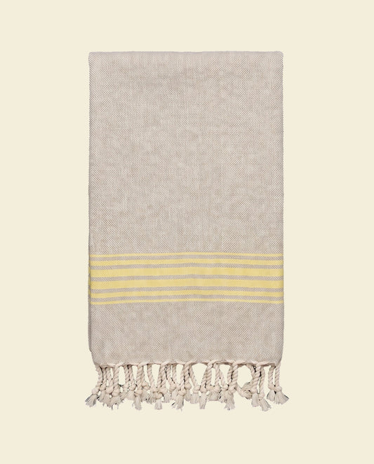 hamam gastendoek linnen geel - op kleur