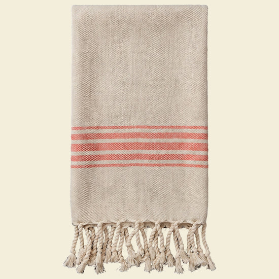 hamam gastendoek linnen koraalrood - op kleur