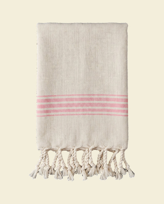 hamam gastendoek linnen zuurstokroze - op kleur
