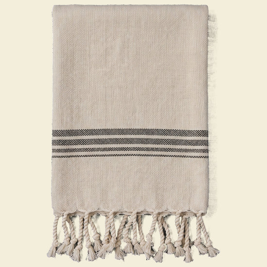 hamam gastendoek linnen zwart - op kleur