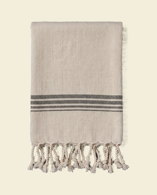 hamam gastendoek linnen zwart - op kleur