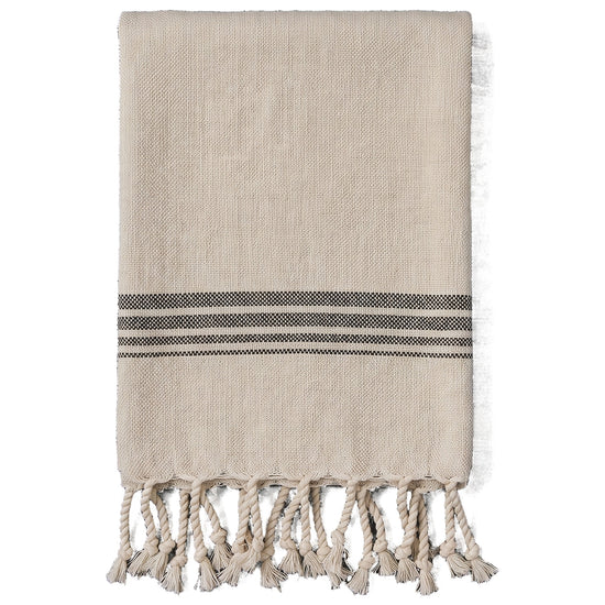 hamam gastendoek linnen zwart - vrijstaand