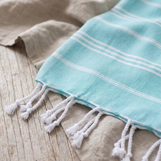 hamam handdoek aqua - detail