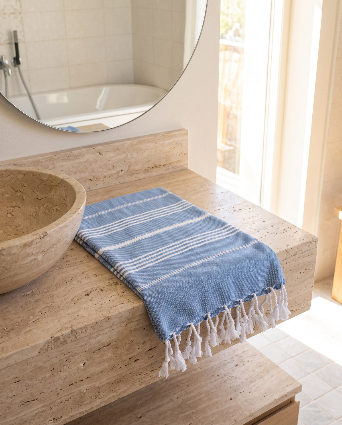 hamam handdoek blauw - sfeer