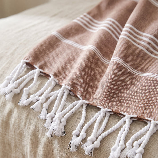hamam handdoek bruin - detail