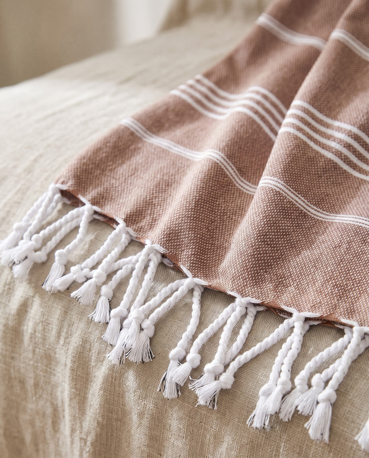 hamam handdoek bruin - detail