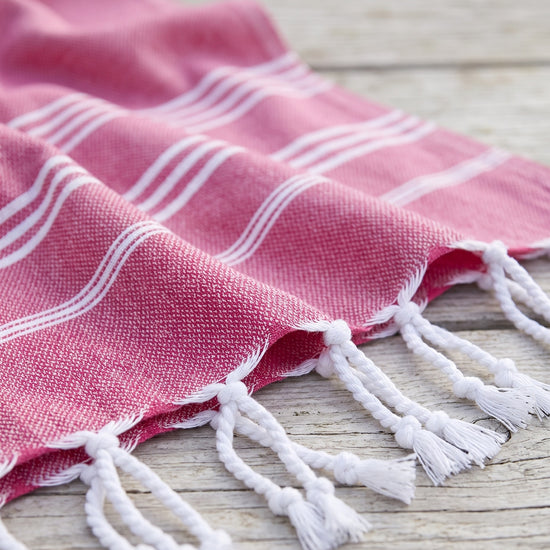 hamam handdoek cerise - detail
