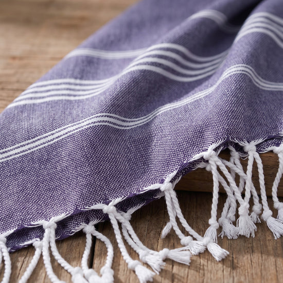 hamam handdoek donkerpaars - detail