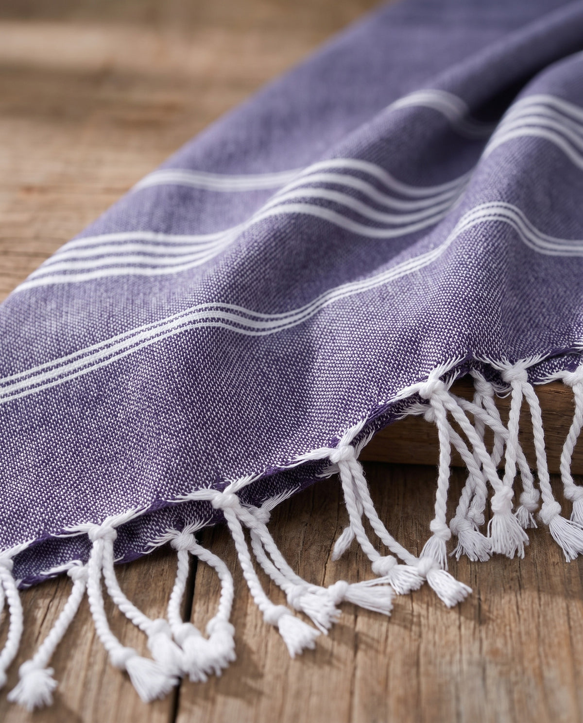 hamam handdoek donkerpaars - detail