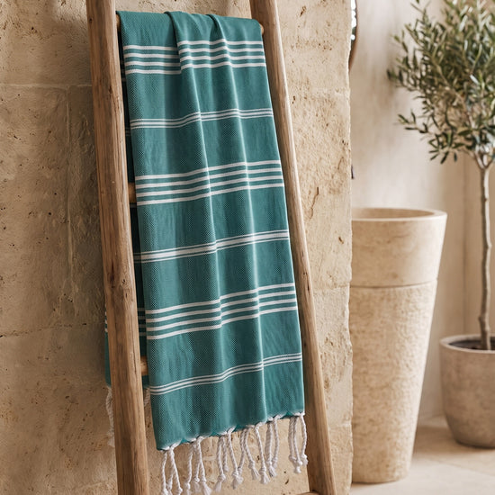 hamam handdoek donkerzeegroen - sfeer