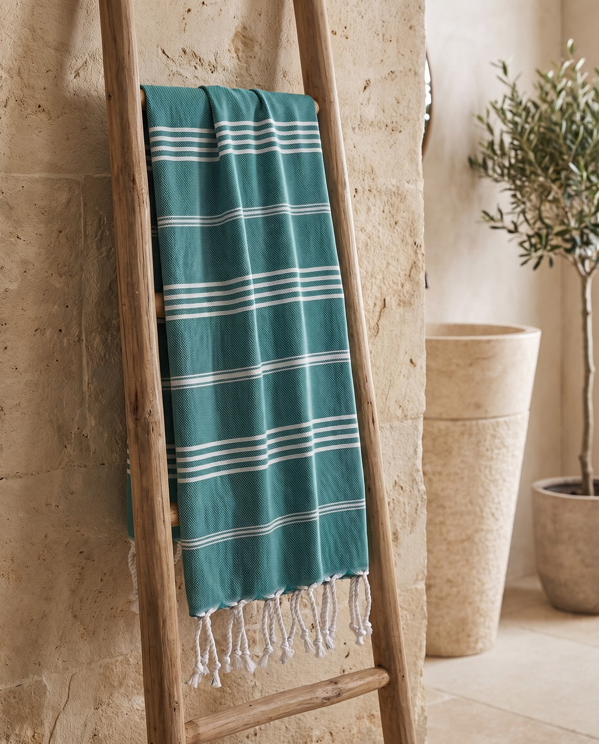hamam handdoek donkerzeegroen - sfeer