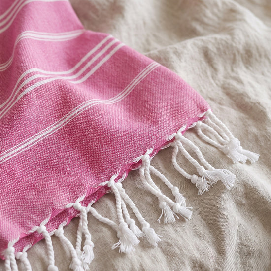 hamam handdoek fuchsia - detail