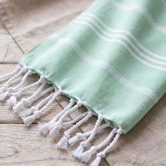 hamam handdoek helderzeegroen - detail