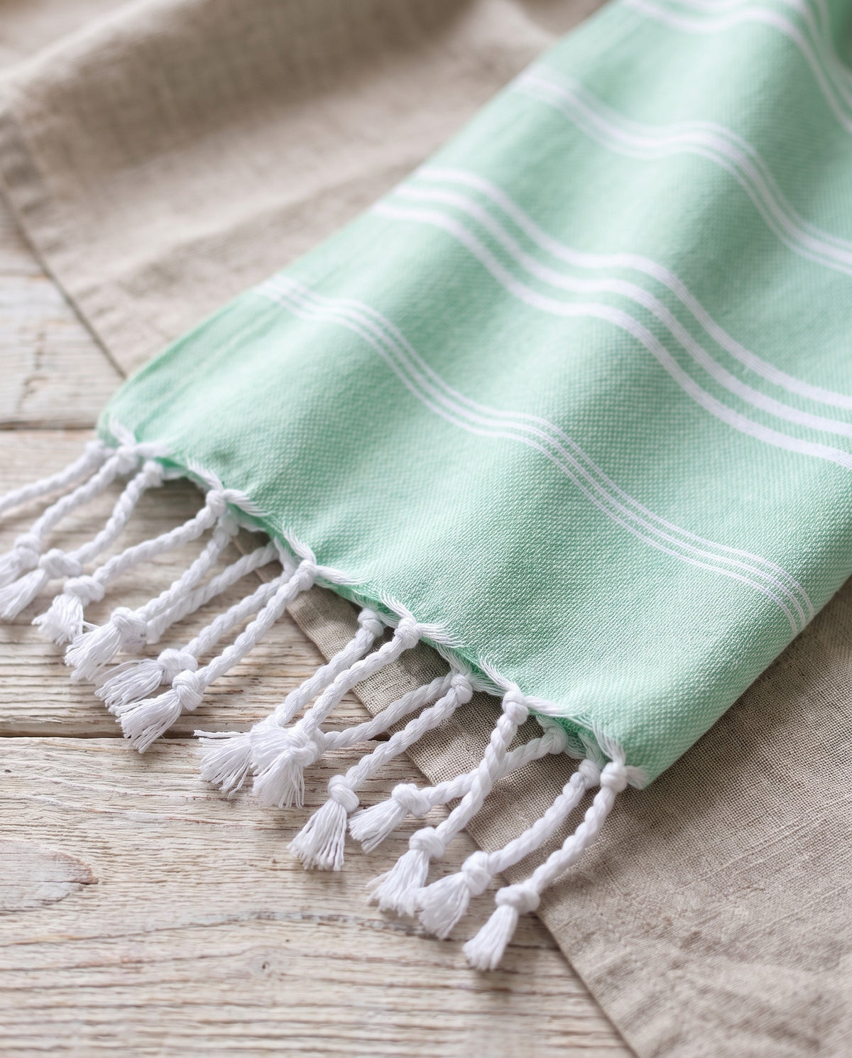 hamam handdoek helderzeegroen - detail