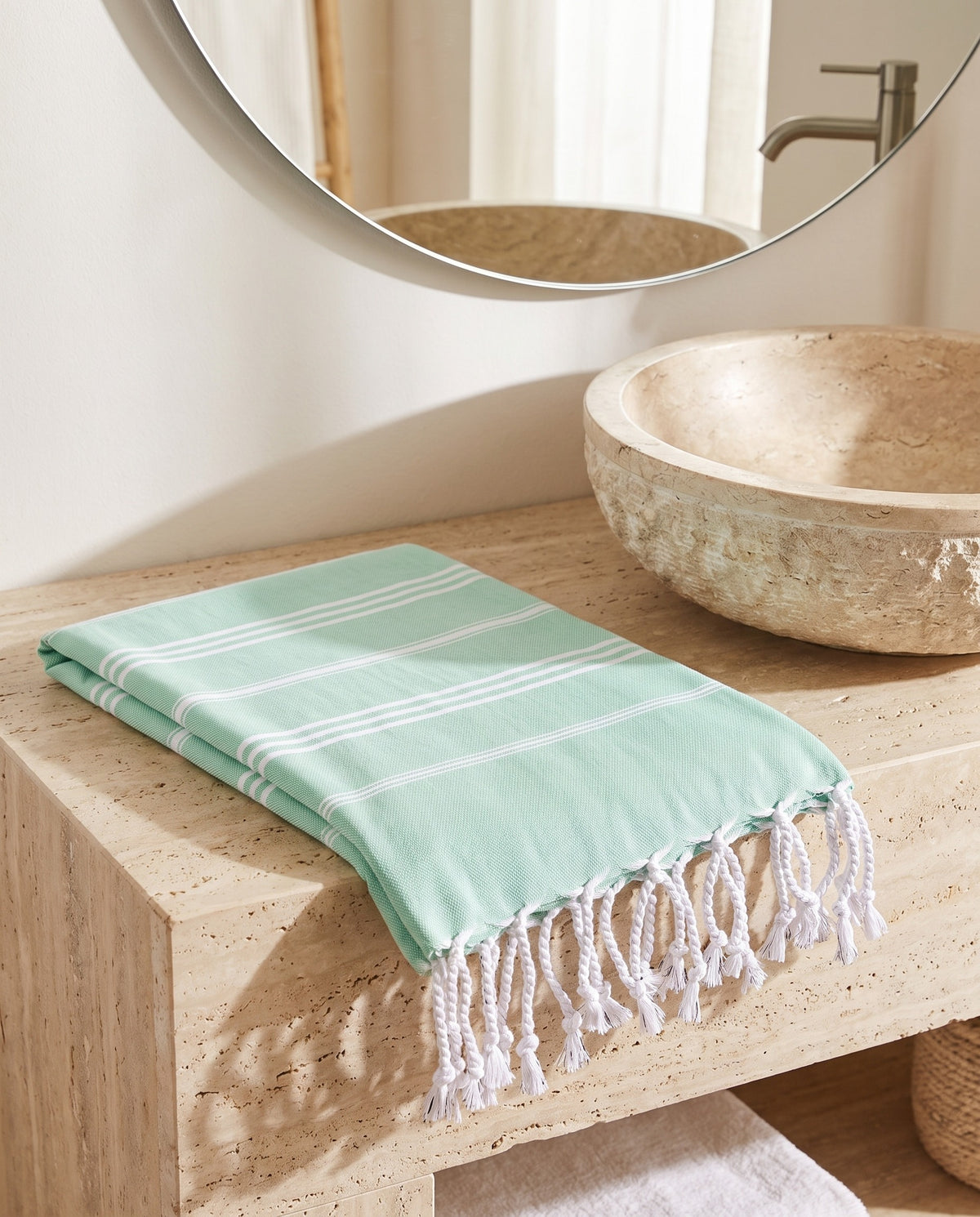 hamam handdoek helderzeegroen - sfeer
