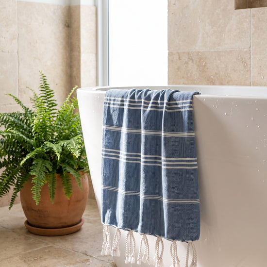 hamam handdoek jeansblauw - sfeer