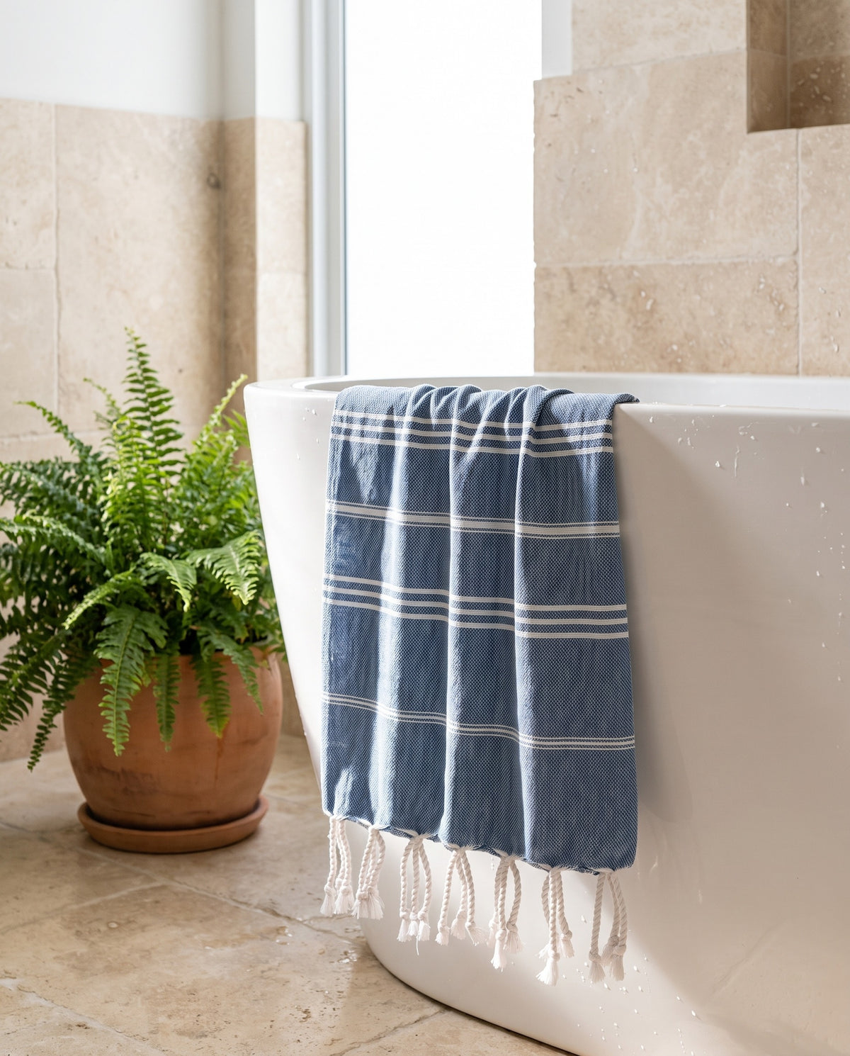 hamam handdoek jeansblauw - sfeer