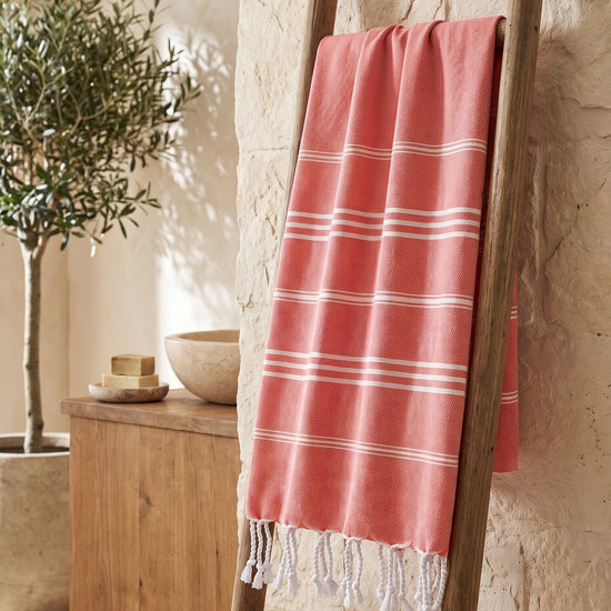 hamam handdoek koraalrood - sfeer