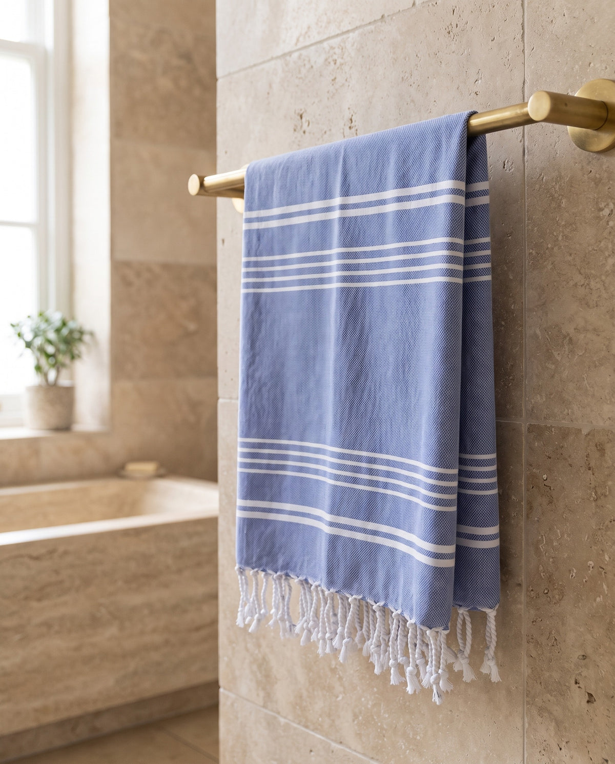 hamam handdoek korenbloemblauw - sfeer