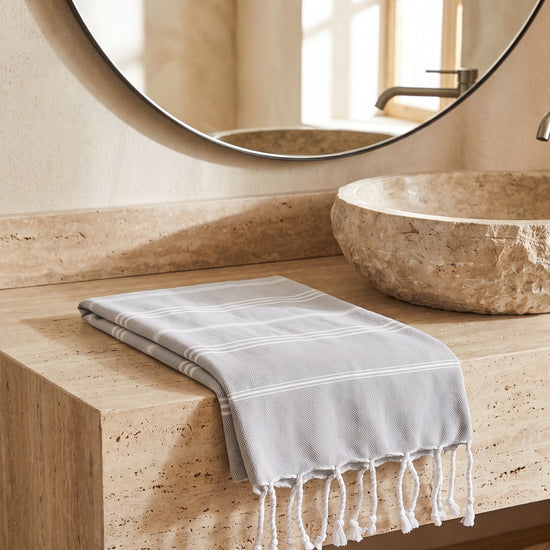 hamam handdoek lichtgrijs - sfeer