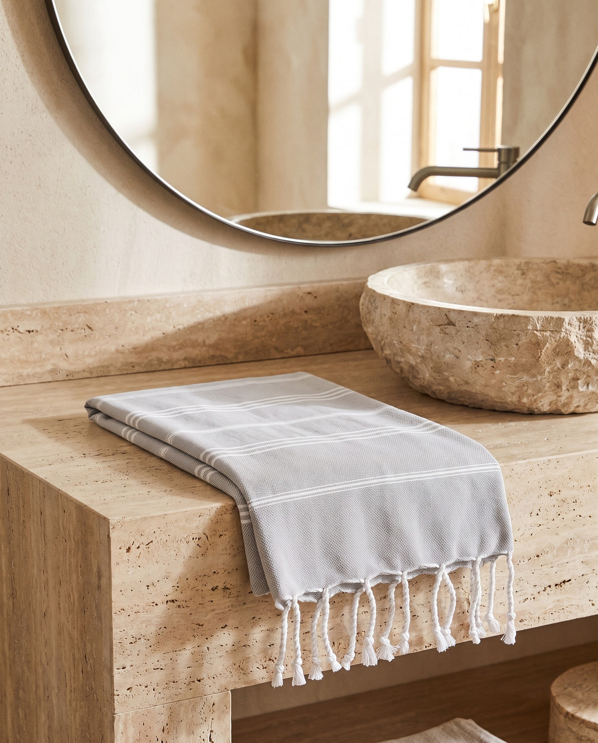 hamam handdoek lichtgrijs - sfeer