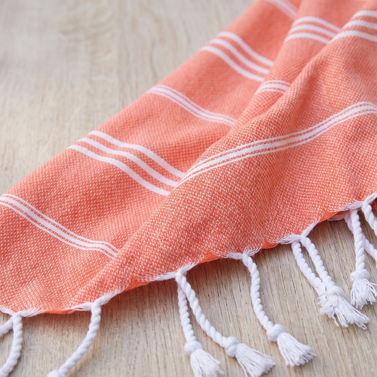 hamam handdoek mandarijn - detail