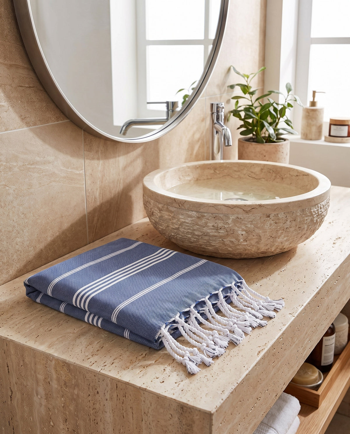 hamam handdoek marineblauw - sfeer