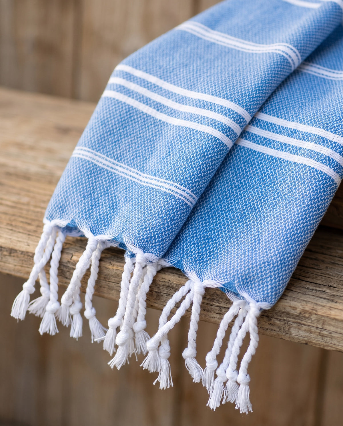 hamam handdoek mediteraanblauw - detail