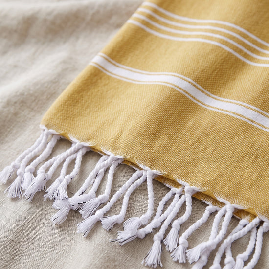 hamam handdoek mosterd - detail