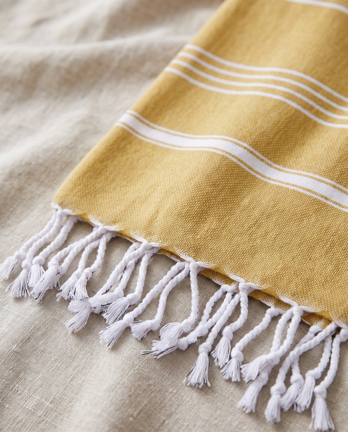 hamam handdoek mosterd - detail