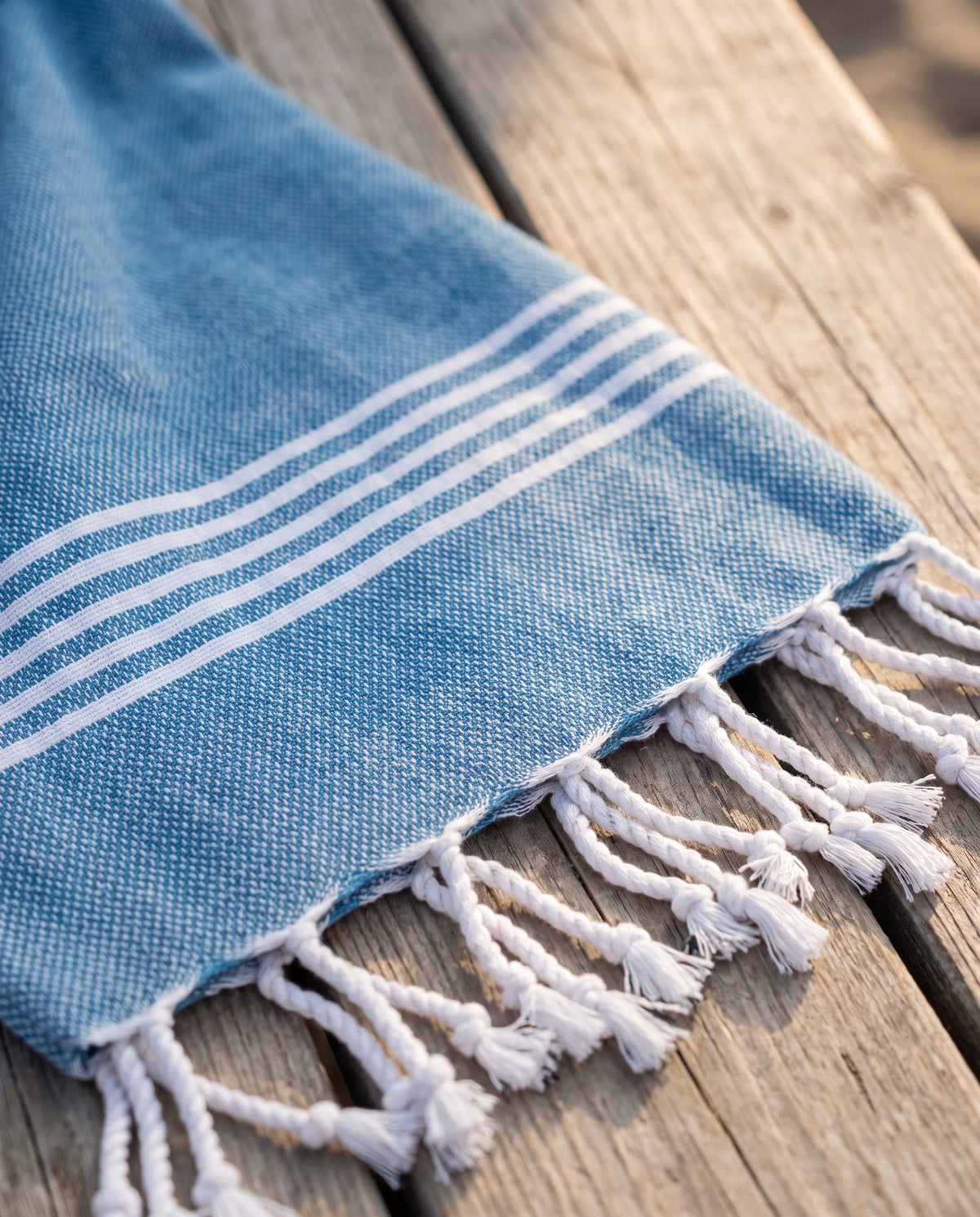 hamam handdoek oceaanblauw - detail