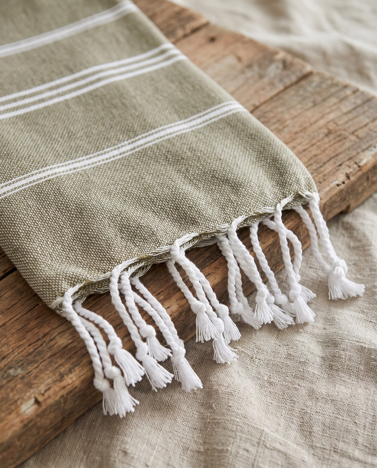 hamam handdoek olijfgroen - detail