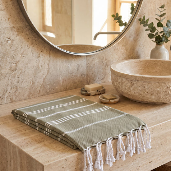 hamam handdoek olijfgroen - sfeer
