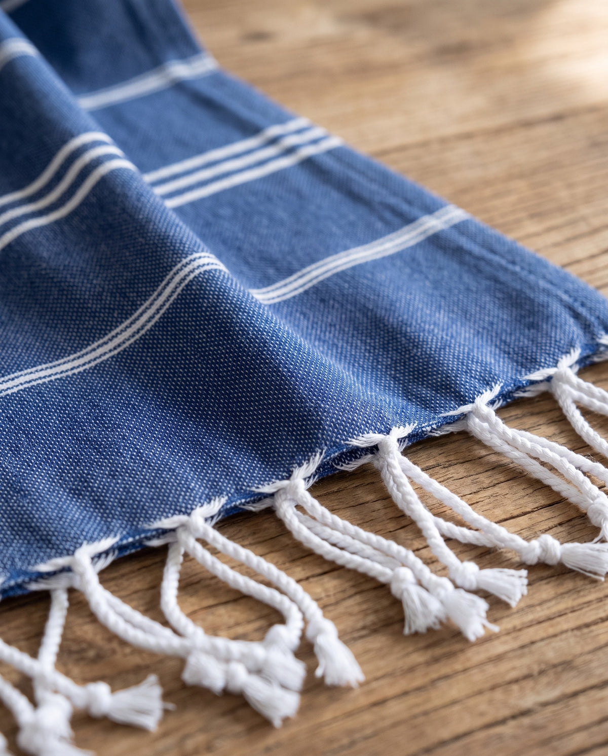 hamam handdoek parlementblauw - detail