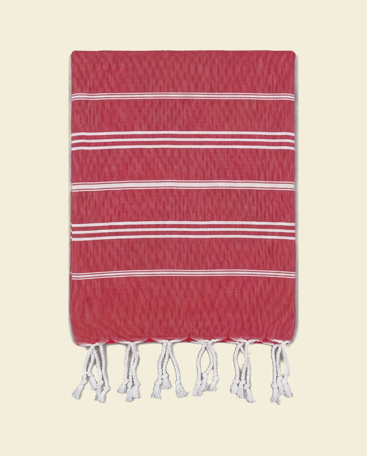 hamam handdoek robijnrood - op kleur