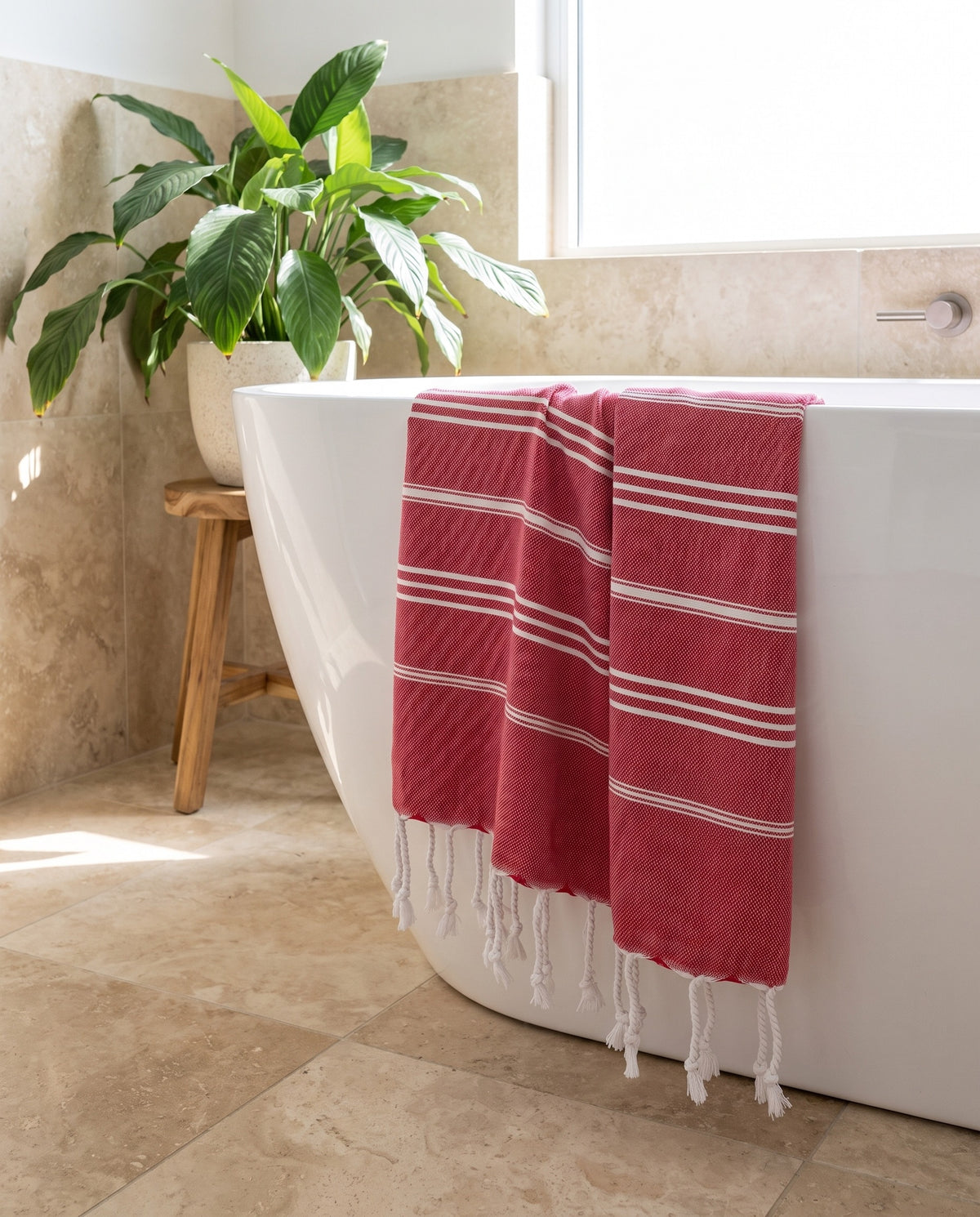 hamam handdoek robijnrood - sfeer