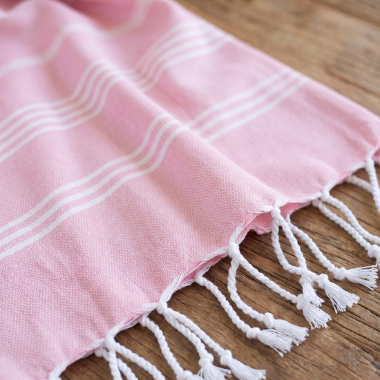 hamam handdoek roze - detail