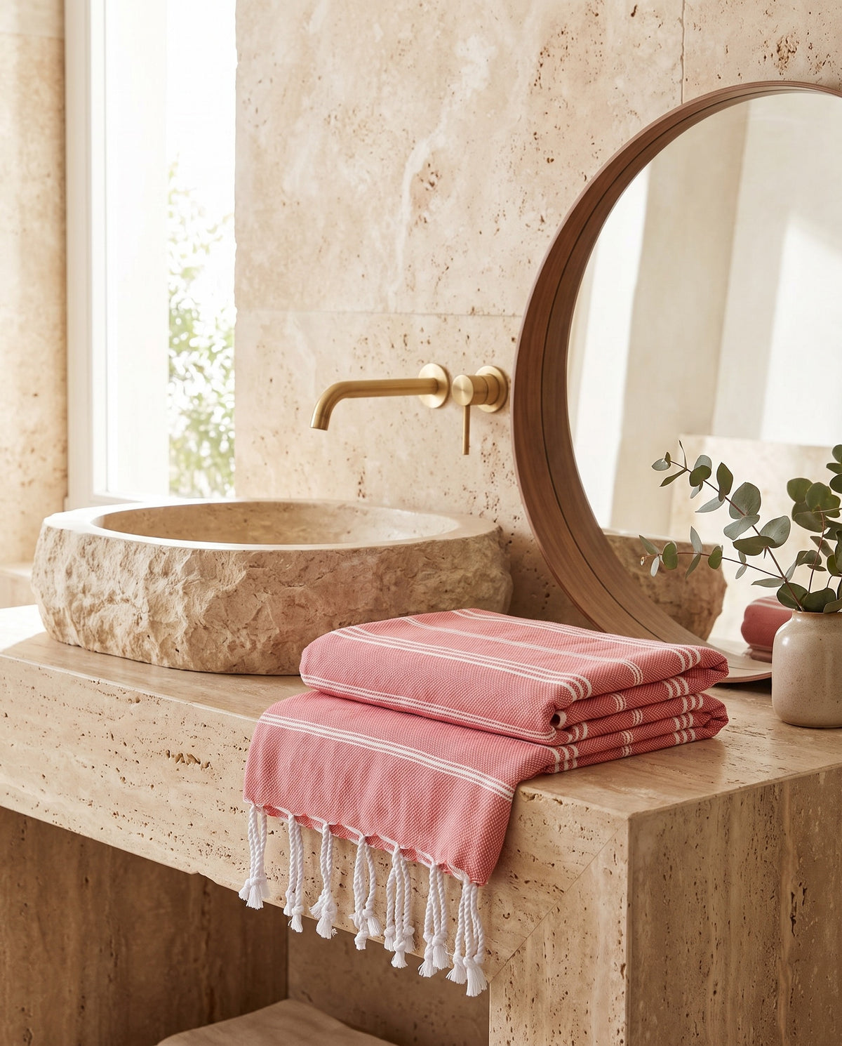 hamam handdoek steenrood - sfeer