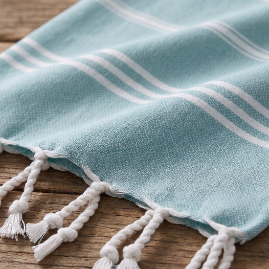 hamam handdoek zeegroen - detail