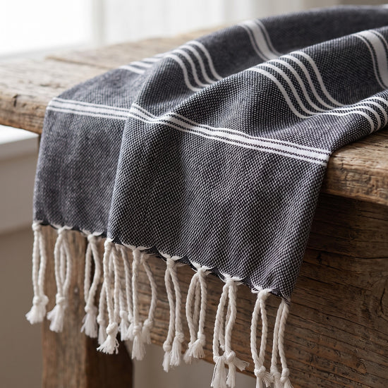 hamam handdoek zwart - detail