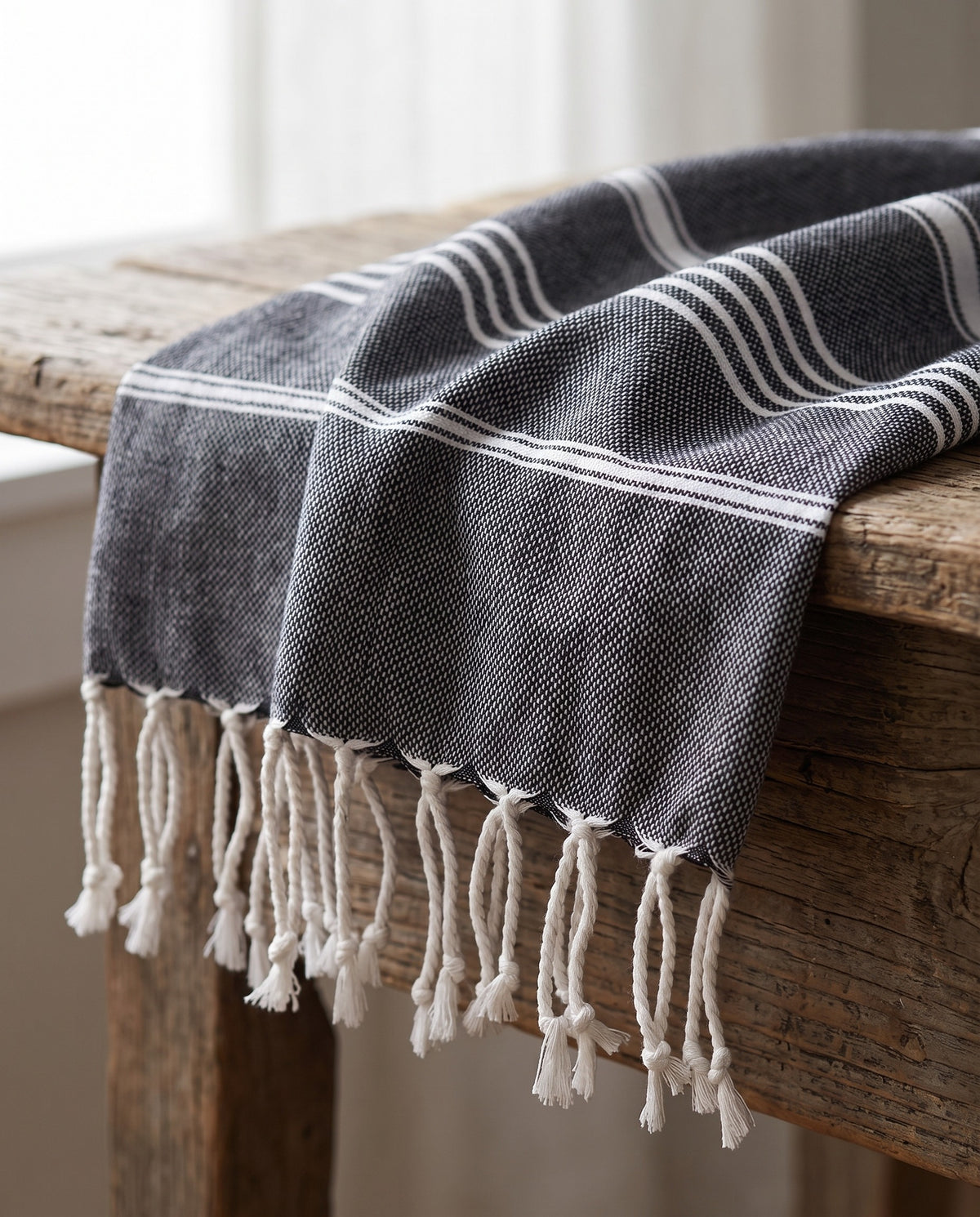 hamam handdoek zwart - detail
